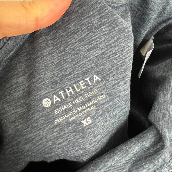 Athleta Exhale Stash Pocket Heel Tight Legging Size XS Blue Yoga Workout - Picture 4 of 12